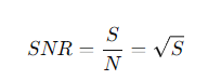 <p>S= the signal (number of photons collected).</p>