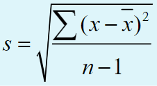 <p>Calculating standard deviation  (Ch. 3)</p>