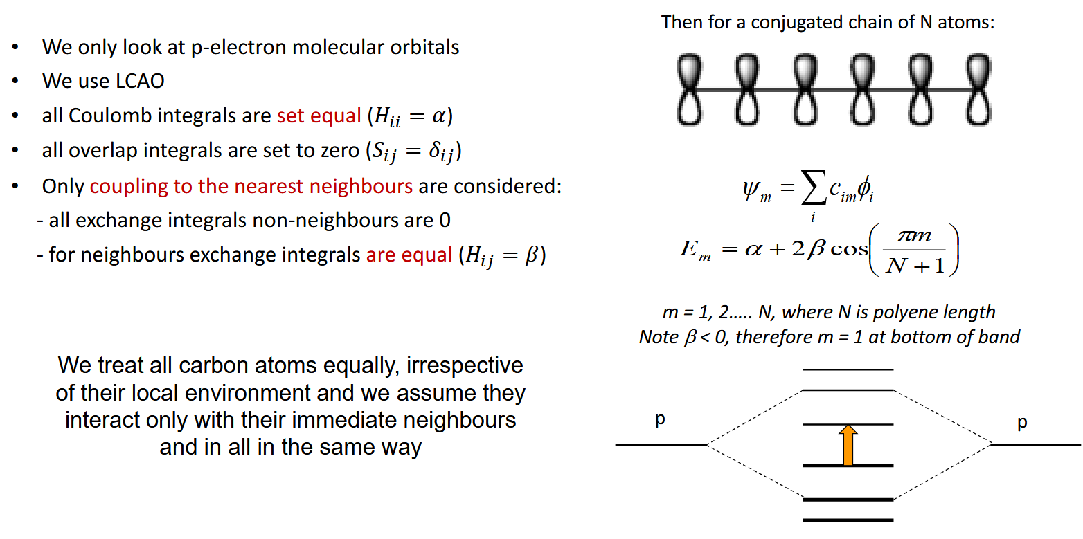 <p>Only consider interactions with the carbons directly either side and we assume their local environment is all the same</p>