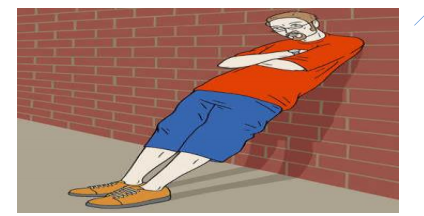 <p>be leaning against</p>