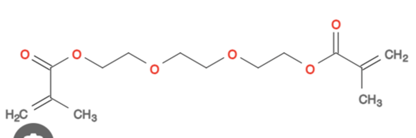 <p>matrix monomer used to dilute Bis-GMA and allow for more particles/fillers</p>