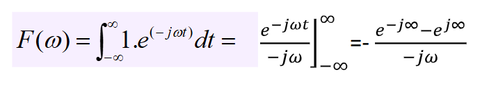 <p><span>Replacing infinity in the result of the integral shows that it is not possible to use FT to evaluate f(t) directly. This is why the impulse function is useful because it overcomes the problem of not being able to use the FT</span></p>