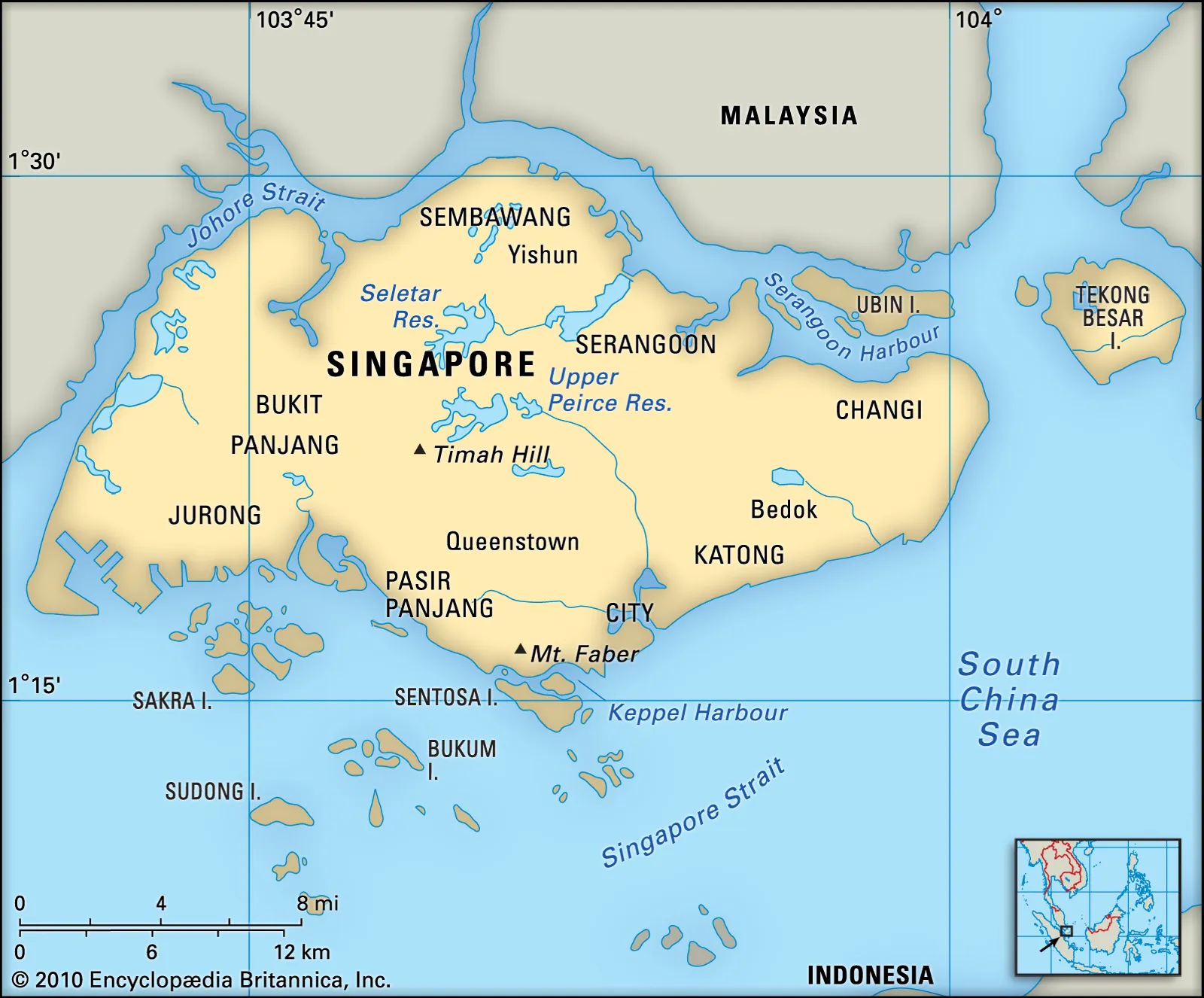 <p>Sovereign Island city-state in maritime Southeast Asia, southern tip of the Malay Peninsula, bordering the Strait of Malacca to the west, the Singapore Strait to the south</p>