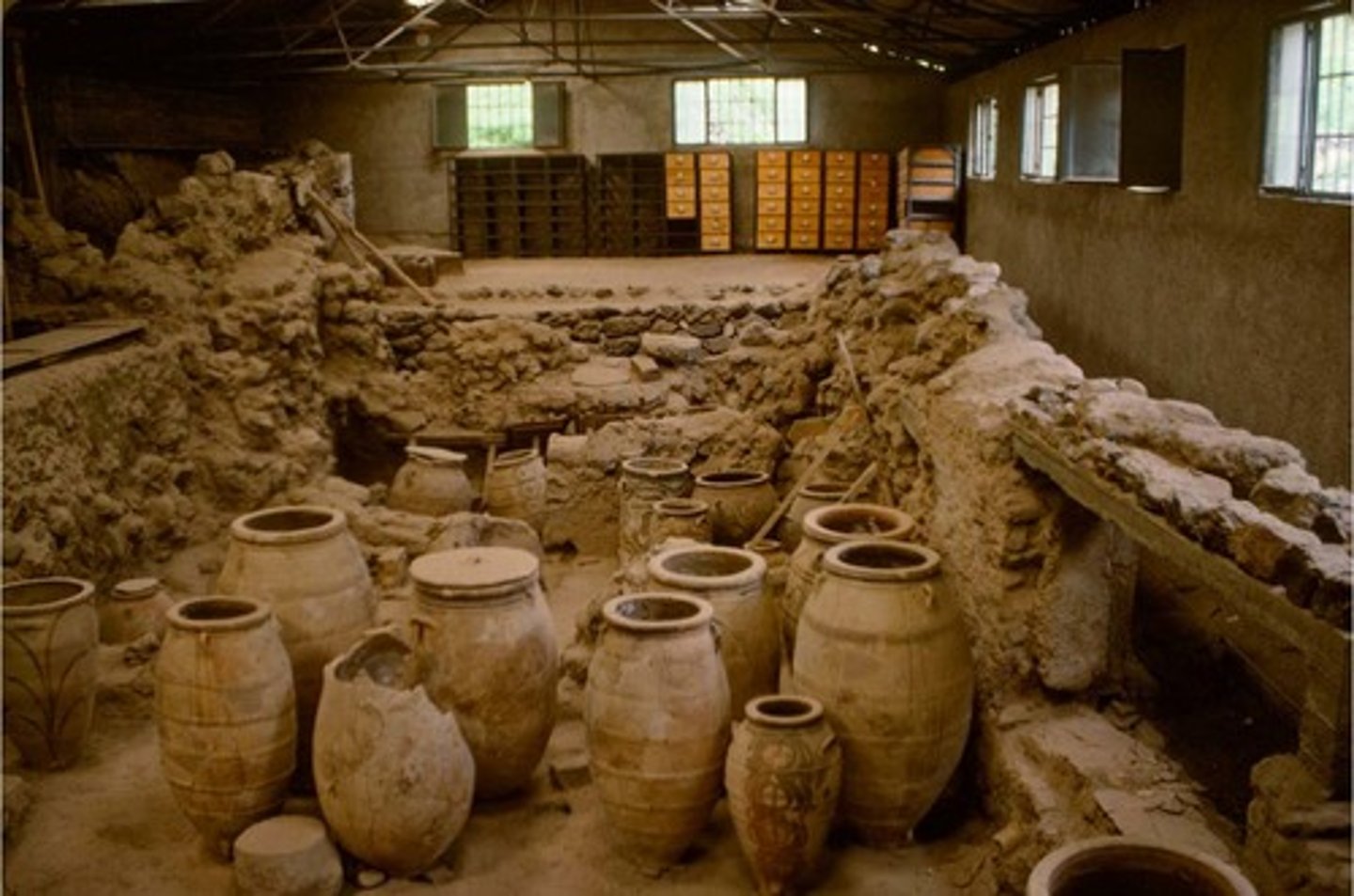 <p>Who:</p><p>The inhabitants of Akrotiri were part of the Cycladic civilization1.</p><p>What:</p><p>Akrotiri is an archaeological site and a Cycladic Bronze Age town1. It was a thriving Mediterranean trading center with links to the peoples of Crete, the Cyclades, mainland Greece, and Egypt2.</p><p>Where:</p><p>Akrotiri is located on the Greek island of Santorini (Thera) near the present-day village of Akrotiri1.</p><p>Original Findspot:</p><p>The town is located at its original site on Santorini1.</p><p>When:</p><p>The town was destroyed in the Theran eruption sometime in the 16th century BCE31. Radiocarbon dating places it most probably between 1620 and 1530 BCE1.</p><p>Why it's interesting and important:</p><p>Akrotiri provides a well-preserved snapshot of Bronze Age life due to its preservation under volcanic ash from the Theran eruption31. The vibrant frescoes on the walls of almost all buildings in the town have been remarkably well preserved2. These frescoes display a clear love of the sea and the natural world with seascapes, animals, fish, and plants being popular subjects</p>