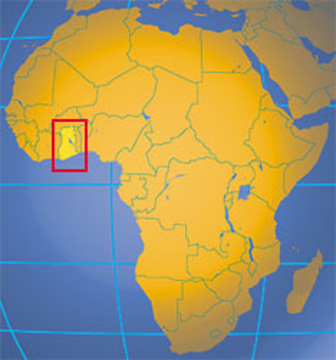 <p>Southern coast of West Africa. It was the largest cocoa producer in the world.</p>