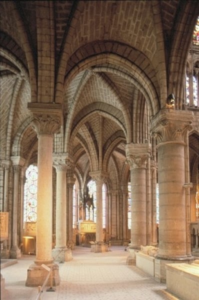 <p>Features of Saint-Denis abbey church, 1140-45, by Abbot Suger.</p>