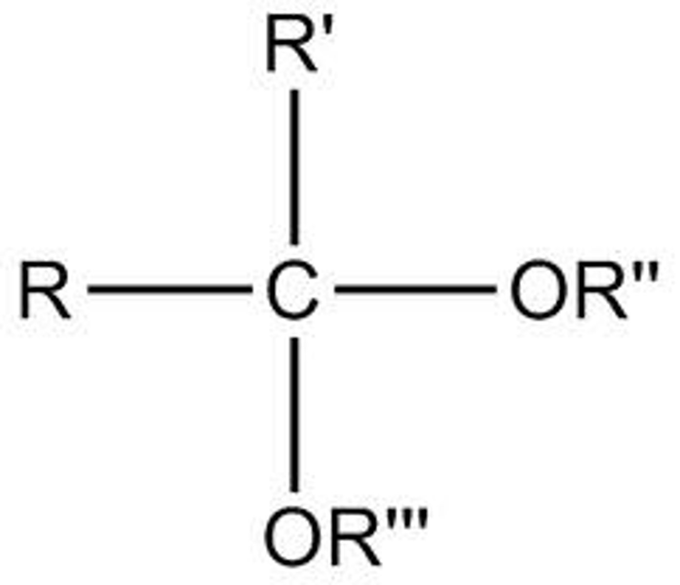 <p>A hemiketal reacts with an alcohol to form this in a condensation reaction</p>