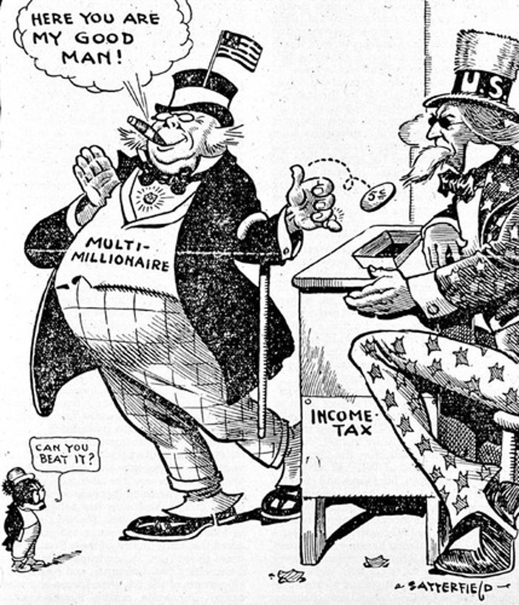 <p>This tariff provided for a substantial reduction of rates and enacted an unprecedented, graduated federal income tax. By 1917, revenue from the income tax surpassed receipts from the tariff, a gap that has since been vastly widened.</p>