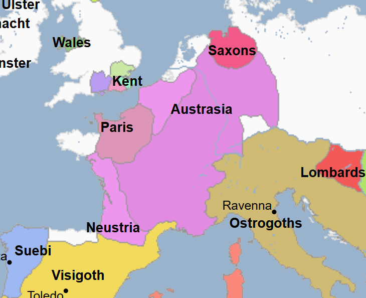 <ul><li><p>Merovingian King of the Franks at Paris</p></li><li><p>Conquered and annexed the Kingdom of Burgundy in 534 </p></li></ul><p></p>