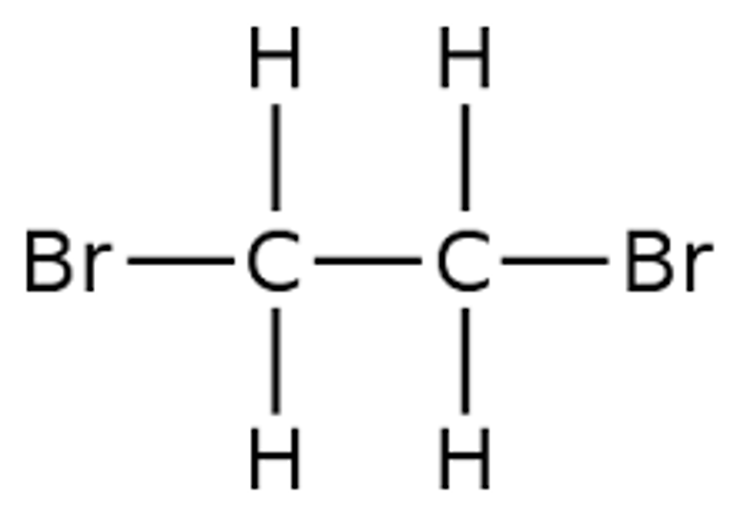 <p>ethene + bromine -&gt; dibromoethane</p><p>C2H4 + Br2 -&gt; C2H4Br2</p>