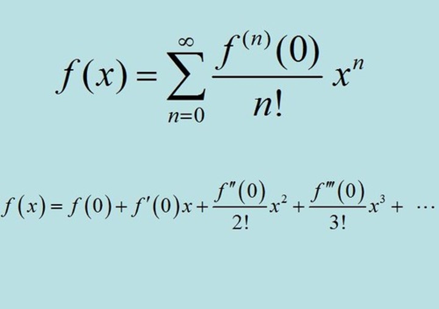 <p>a Taylor series about x=0</p>