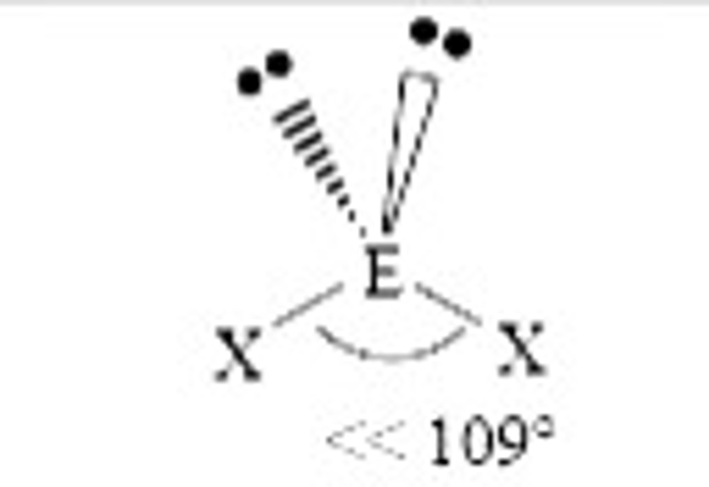 <p>2 lone pairs, <109*</p>