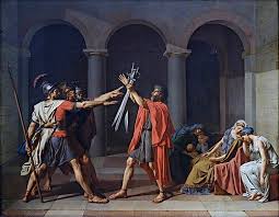 <p> Who painted <em>The Oath of the Horatii</em> and what is its style?</p>