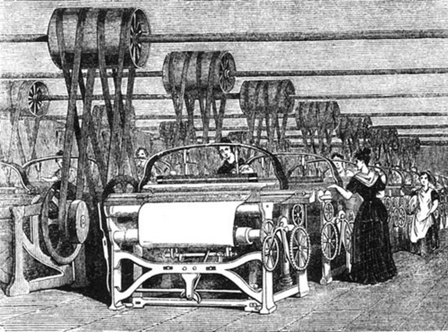 <p>The change to industrial methods of production such as the use of factories.</p>