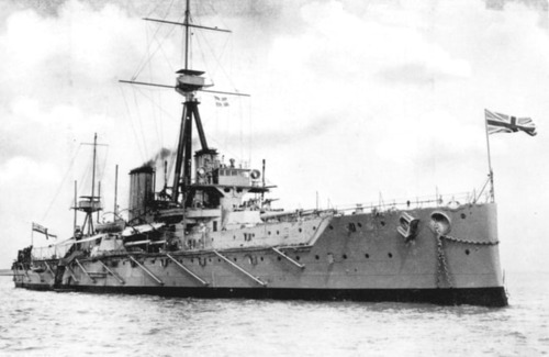 <p>Britain responded in 1906 by launching this, the most powerful warship in the world</p>