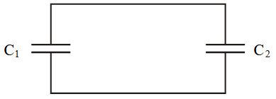 <p>Capacitor C<sub>1</sub> has capacitence 0.80nC. It is charged to 4.0V. An uncharged capacitor C<sub>2</sub> is connected in its place as shown. Capacitor C<sub>1</sub> transfers some of its charge to the plates of capacitor C<sub>2</sub>. As a result the potential difference across C<sub>1</sub> falls to 3.0 V. Draw a current time graph to show how the charge stored on capacitor C<sub>2</sub> varies with potential difference during this charge transfer process.</p>