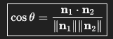 <ul><li><p>Take the normals of the two planes.</p></li><li><p>Dot them together and divide by the product of their lengths.</p></li><li><p>Take the <strong>arccosine</strong> of that value.</p></li><li><p><span data-name="check_mark_button" data-type="emoji">✅</span> This gives the angle between the planes.</p></li></ul><p></p>