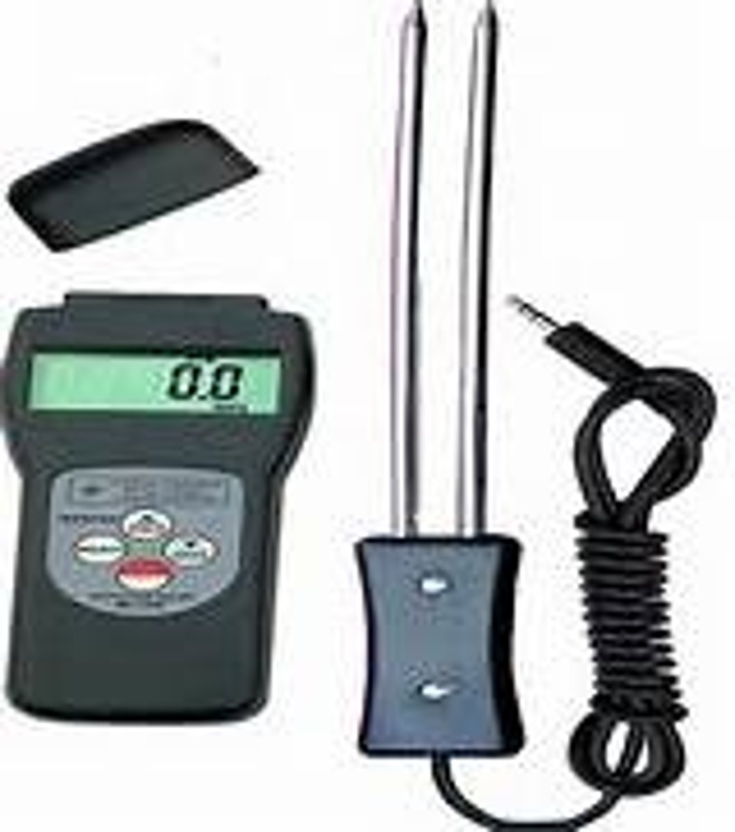 <p>used to measure the percentage of water in a given substance. This information can be used to determine if the material is ready for use, unexpectedly wet or dry, or otherwise in need of further inspection. Wood and paper products are very sensitive to their moisture content</p>