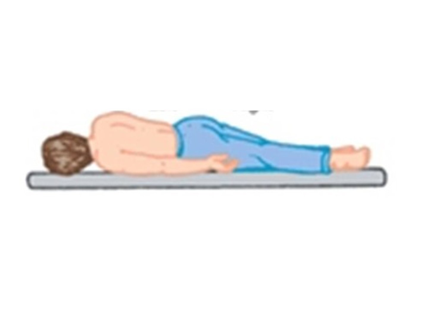 <p>- Position the patient one-quarter turn from prone and resting on the left side with the bed flat.</p><p>-Area to percuss is just above the right scapula.</p>