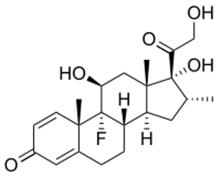 <p><strong>Brand:</strong> Decadron</p><p><strong>Class:</strong> Corticosteroid</p><p><strong>MOA:</strong> Alter's the bod's immune response to stimuli. Long acting corticosteroid with minimal sodium-retaining potential. It decreases inflammation by suppression of neutrophil migration, decreased production of inflammatory mediators, and reversal of increased capillary permeability; suppresses normal immune response.</p>