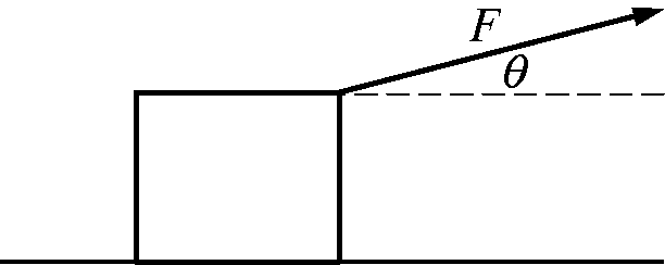 A crate is on a horizontal frictionless surface. A force of magnitude F is exerted on the crate at an angle θ to the horizontal, as shown in the figure above, causing the crate to slide to the right. The surface exerts a normal force of magnitude FN on the crate. As the crate slides a distance d, it gains an amount of kinetic energy ∆K. While F is kept constant, the angle θ is now doubled but is still less than 90o. Assume the crate remains in contact with the surface. How does the new normal force exerted on the crate compare to FN ?
