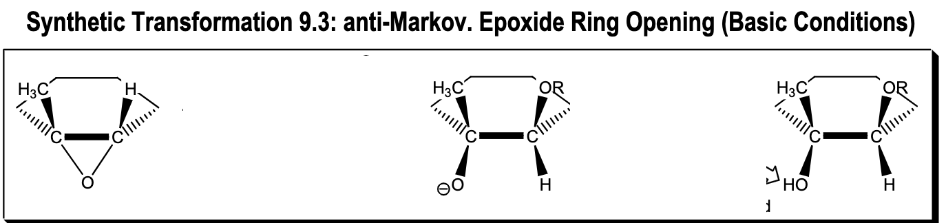 <p>Anti-Markov Epoxide Ring Opening (Basic Conditions)</p>