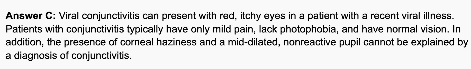 <p>an inflammation of the conjunctiva caused by a viral infection, leading to redness, itching, and discharge. </p>