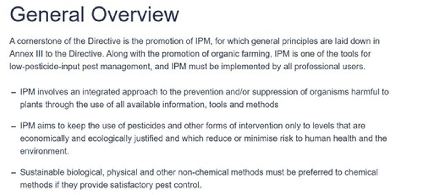 <p>A science-based decision-making process that identifies and reduces risks from pests while coordinating pest biology, environmental information, and technology.</p>