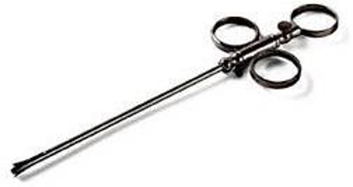 <p>to make an incision from the inside to the outside</p>