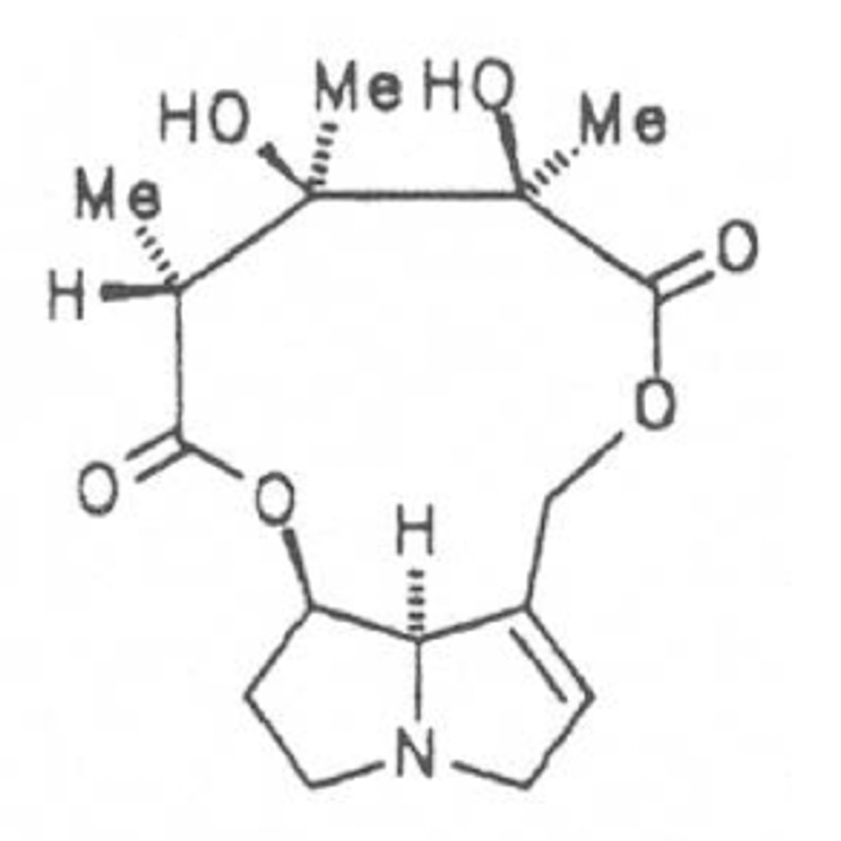 <p>A pyrrolizidine alkaloid that can cause veno-occlusive disease and liver cirrhosis.</p>