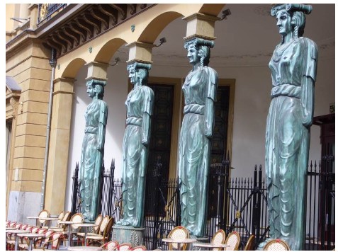 <p>What is the correct name for this architectural element of a statue created for use as a column?</p>