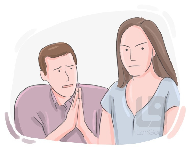 <p>to beg someone earnestly or desperately to do something. </p><p>Ex: <span>“Think of the children!” he </span><strong><em>_______</em></strong><span>.</span></p><p>Synonyms: beseech, urge, entreat, beg</p>