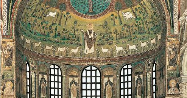 <p>EARLY CHRISTIAN AND BYZANTINE ART</p><p>central image of apse in the Basilica of Sant’Apollinare in Classe</p><p>Transfiguration of Christ</p>