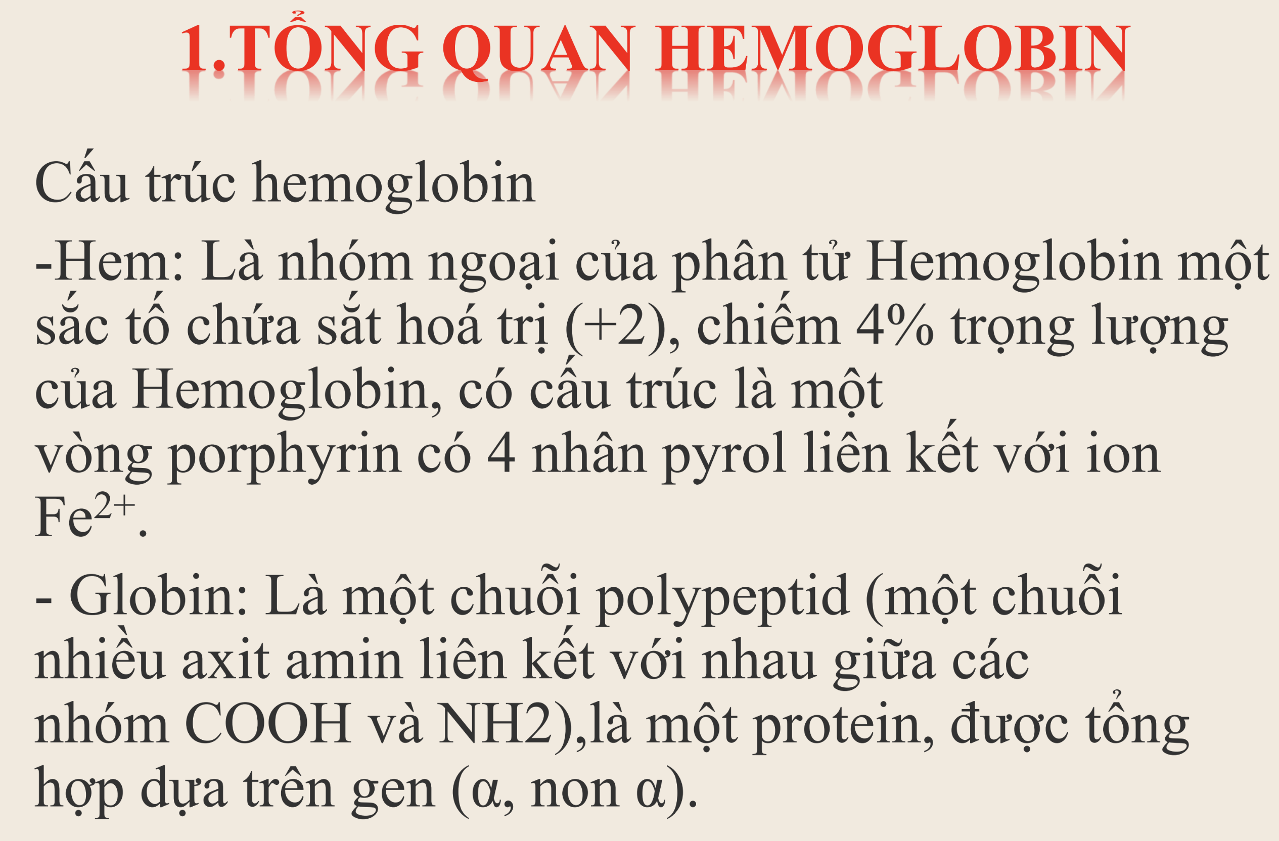 <p><strong>Hemoglobin người trưởng thành (HbA) có cấu trúc gồm bao nhiêu chuỗi polypeptide?</strong></p><p>A. 2 chuỗi alpha</p><p>B. 4 chuỗi beta</p><p>C. 2 chuỗi alpha và 2 chuỗi beta</p><p>D. 1 alpha, 1 beta, 1 gamma, 1 delta</p>