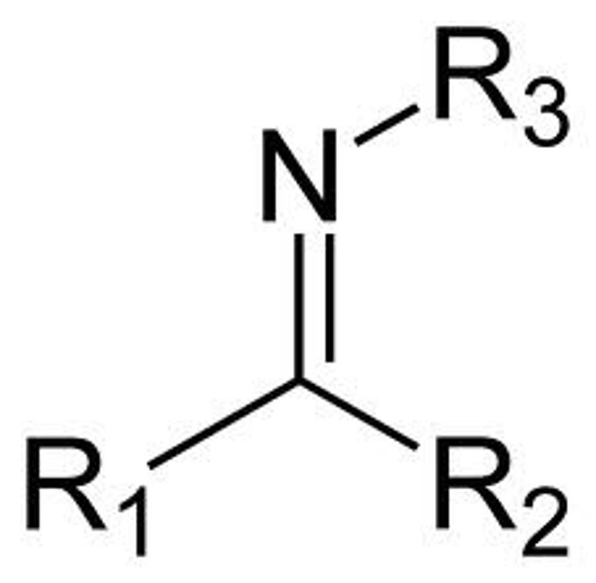 <p>A double bond between a carbon and a nitrogen</p>