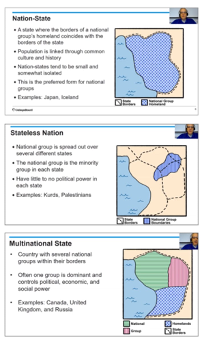 <p>a sovereign state whose citizens or subjects are relatively homogeneous in factors such as language or common descent.</p>