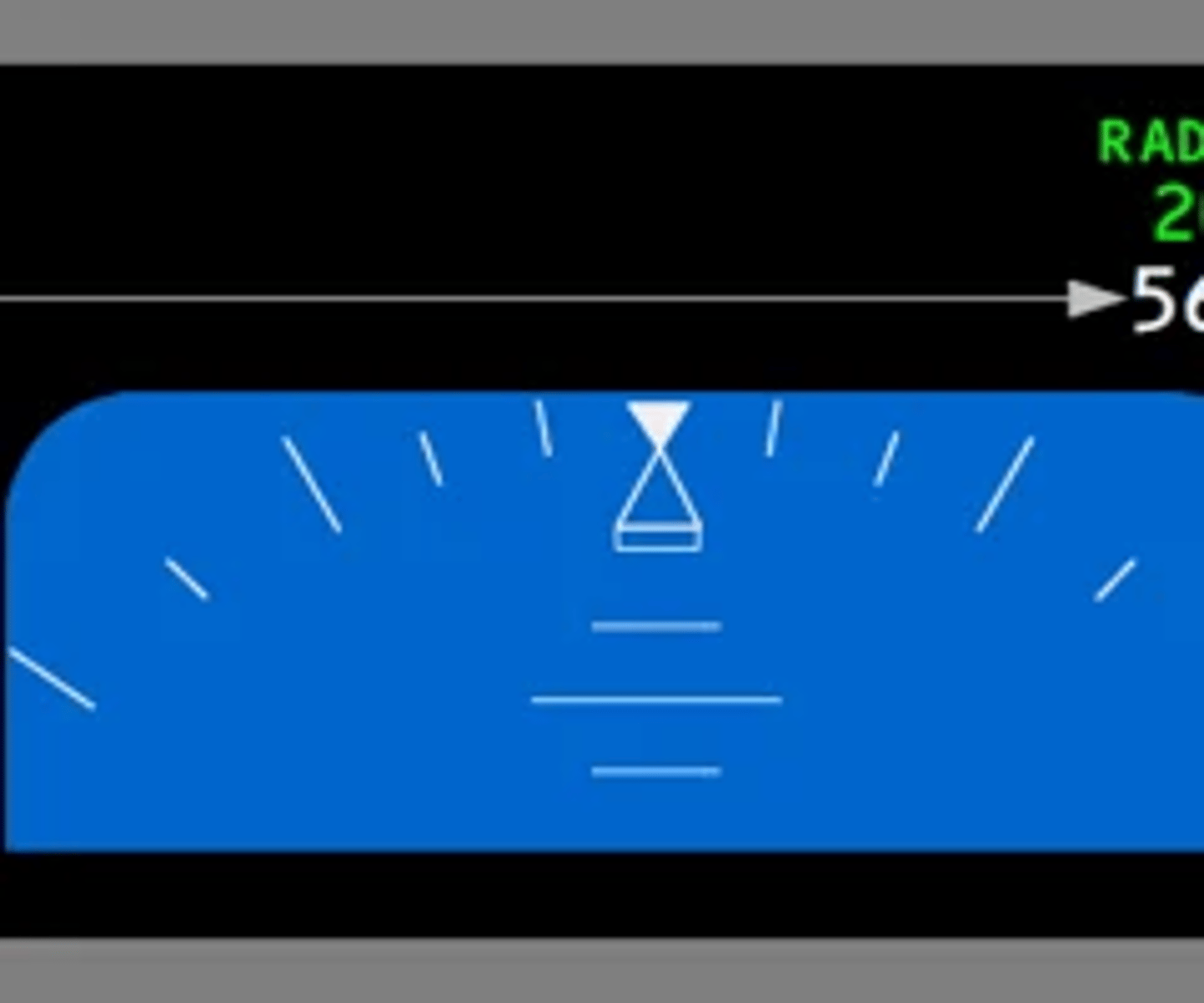 <p>PFD when the radio altitude is below 2,500ft</p>