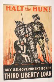 <p><span>Which of the following&nbsp;</span><strong>BEST</strong><span> describes how the Germans are portrayed in the poster above?</span></p>