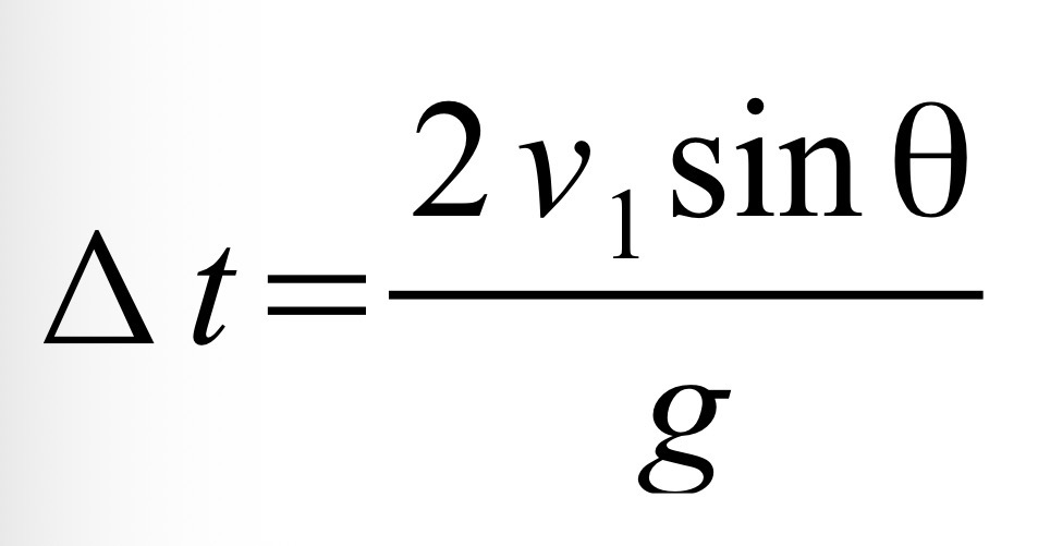 <p>2v1sin(theta)/g</p>