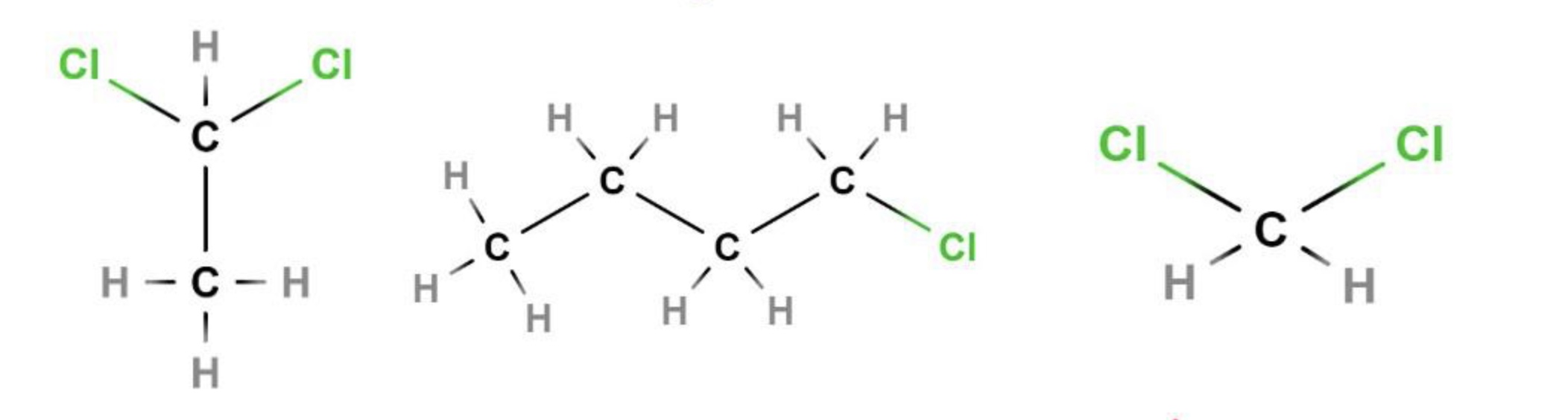 <p>at least one of an alkane's H is replaced by a halogen (F, Cl, Br, or I)</p>