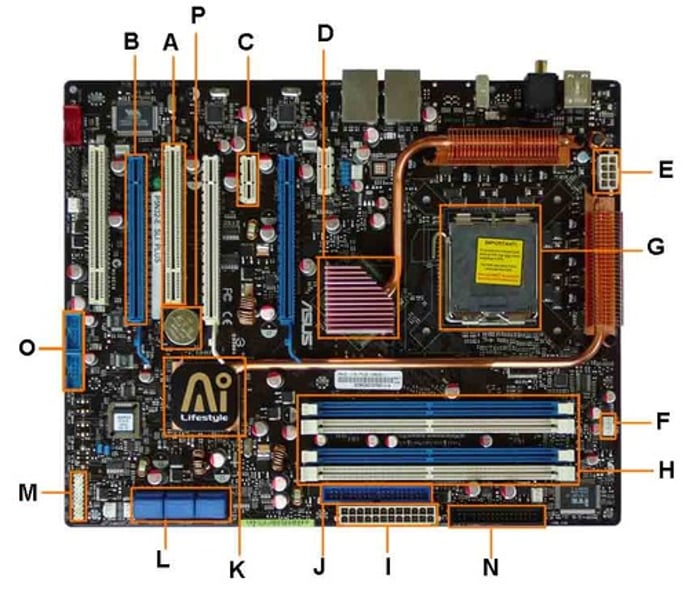 <p>Processor (CPU)</p><p>Motherboard</p><p>Random Access Memory (RAM)</p><p>Read Only Memory (ROM)</p><p>Video and Sound Card</p><p>Internal Hard Disk Drive</p>