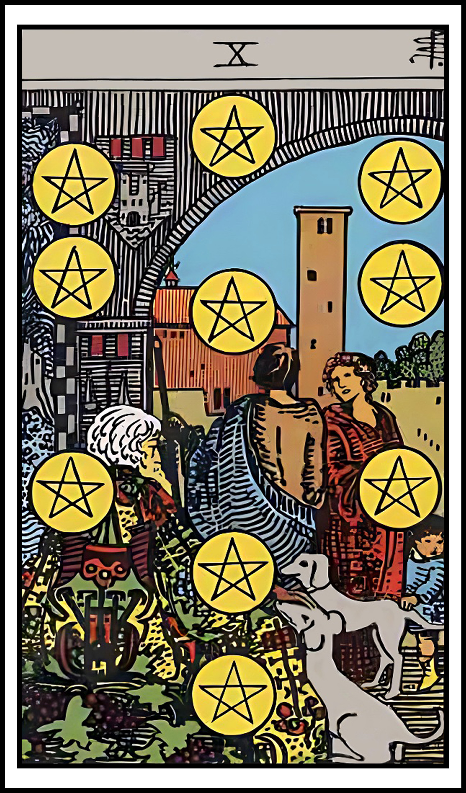 <p>10 of pentacles</p>