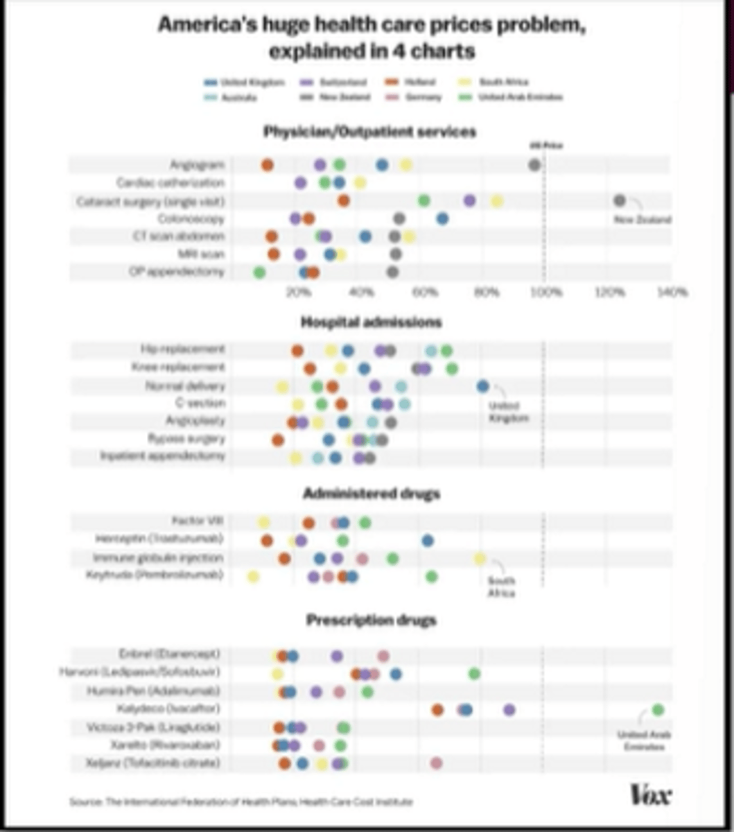 <p>chronic disease = obesity, HTN, CVD, DM, AMD</p><p>technology = over testing</p><p>prescription drugs = brand vs generic, pharma</p><p>utilization = ED visits vs PCP, etc</p><p>administrative costs = managers, insurance, etc.</p><p>provider salaries</p>