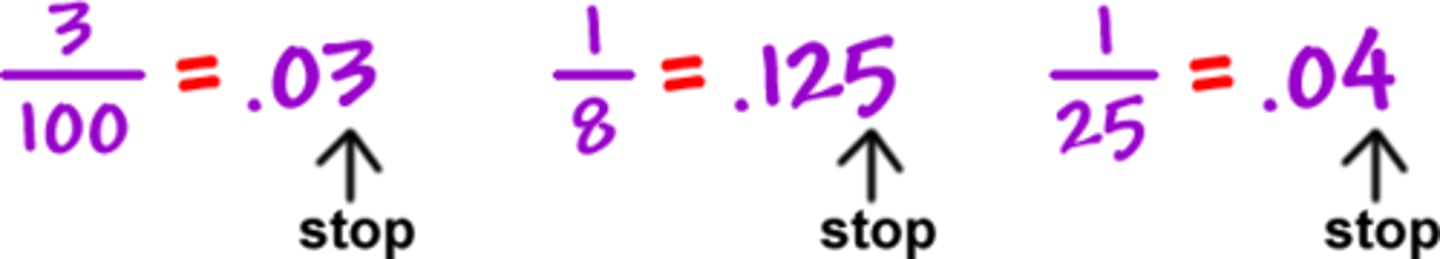 <p>a decimal that ends</p>