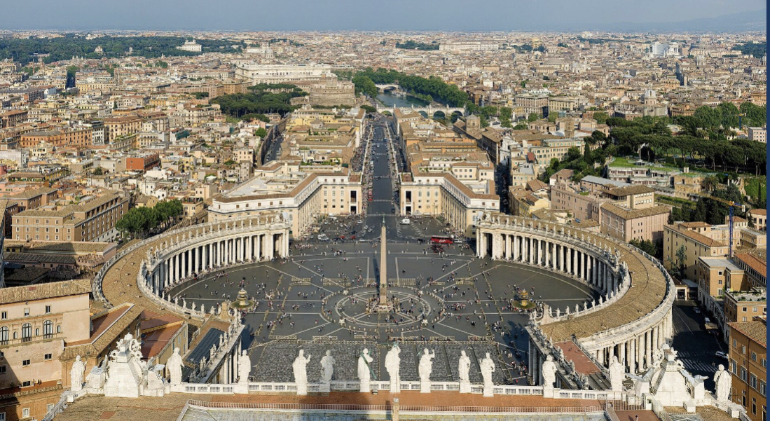<p>Gianlorenzo Bernini, piazza &amp; colonnade (St. Peter’s Square), Vatican, 1656–67</p>