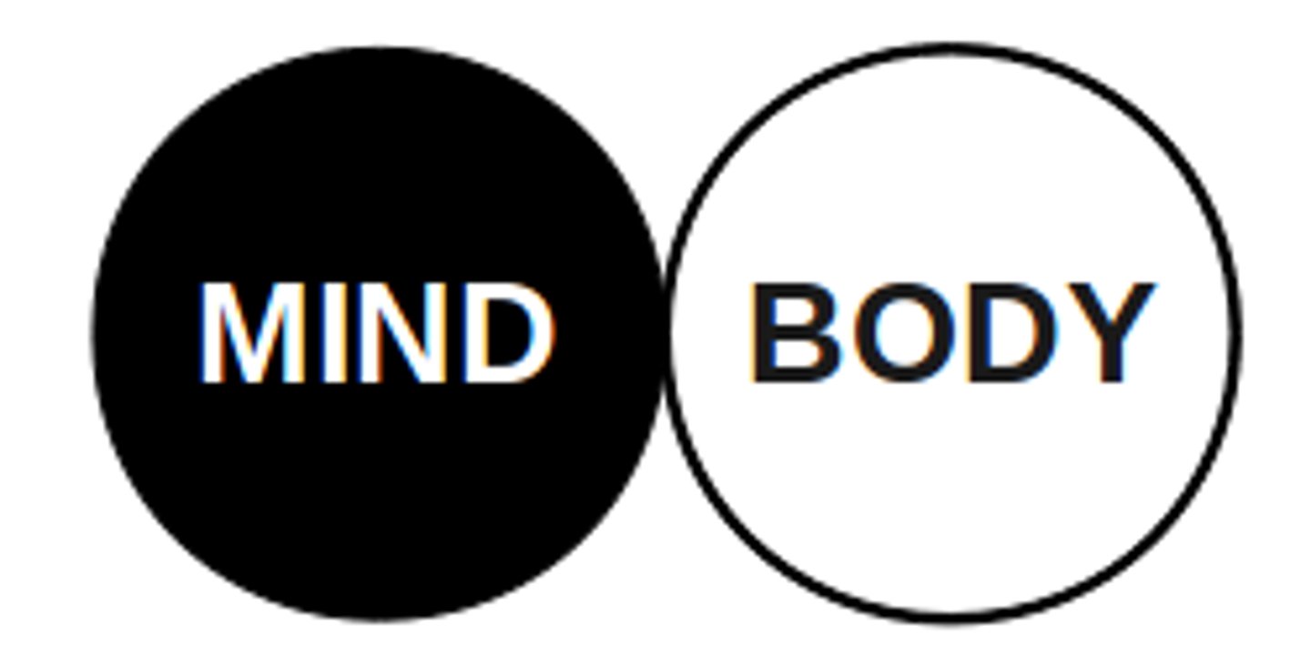 <p>the question of whether our mind and body are distinct, separate entities or whether they are the same thing</p>