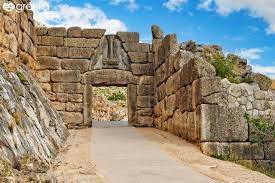 <p>(Aegean) Mycenaean culture) Lion Gate: Made in-</p>