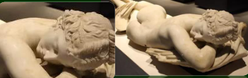 <ul><li><p>Roman Arts</p></li><li><p>Notable Roman Statues</p></li><li><p>The figure had been discovered near the Baths of Diocletian in 1608 and presented to Cardinal Scipione Borghese. </p></li><li><p>In 1619, he paid Bernini for the making of the bizarre buttoned mattress on which the figure now sleeps. </p></li><li><p>At the time, the marble was believed to be a Roman copy of a Greek original by the great Polykleitos.</p></li></ul><p></p>