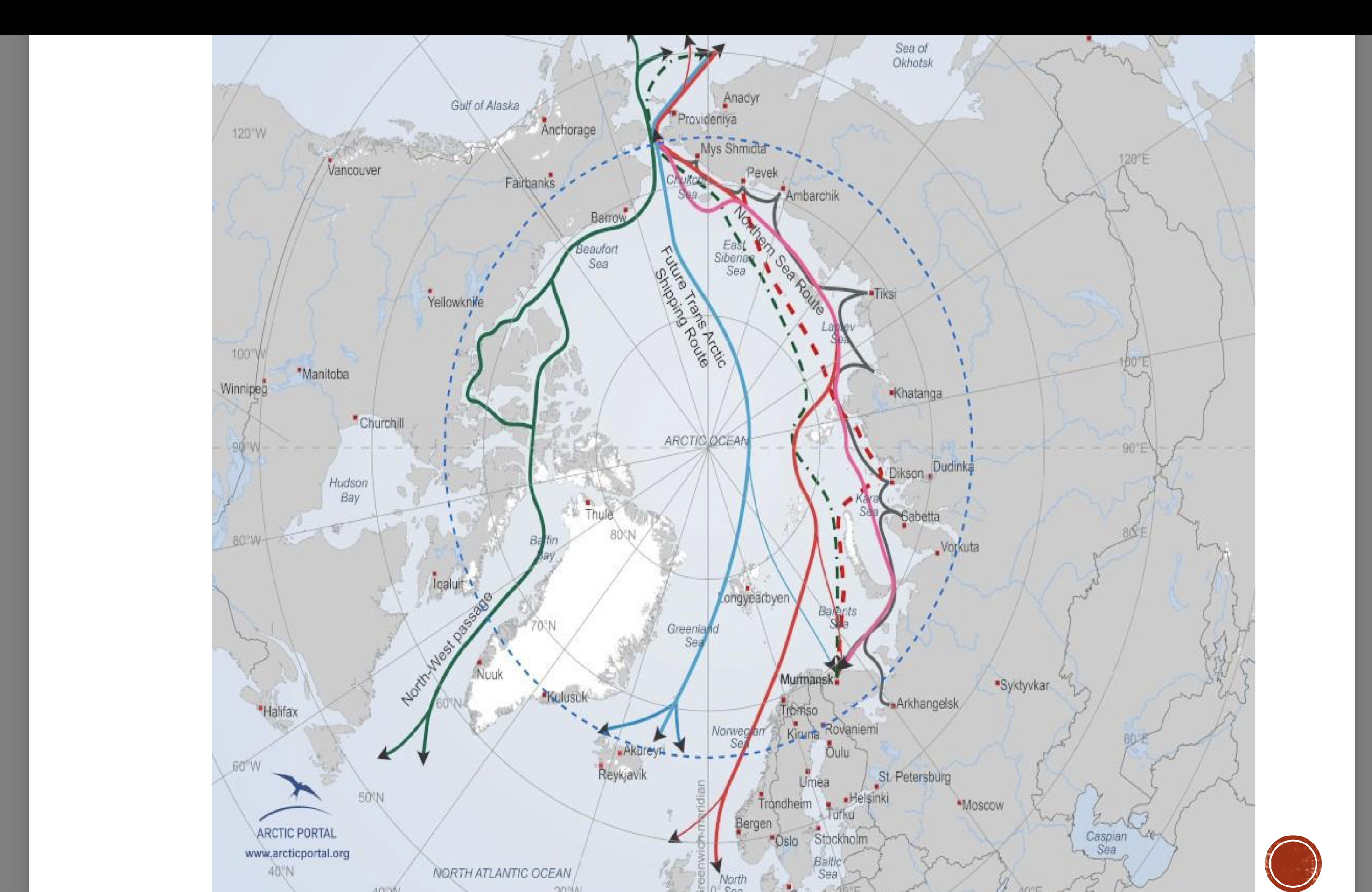 <p>Severní ledová cesta,&nbsp;<span>severozápadní průjezd (Northwest Passage),&nbsp;severovýchodní průjezd (Northern Sea Route)</span></p>