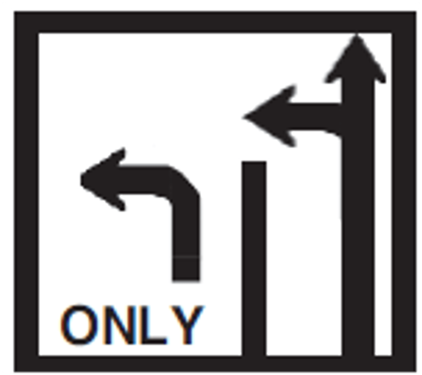 <p>This black arrow-marked sign indicates that...</p>
